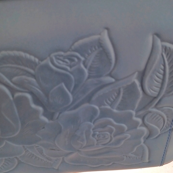 Patricia Nash Rose Tool Collection Arden Tote Crossbody Leather Blue Han… - Picture 5 of 15